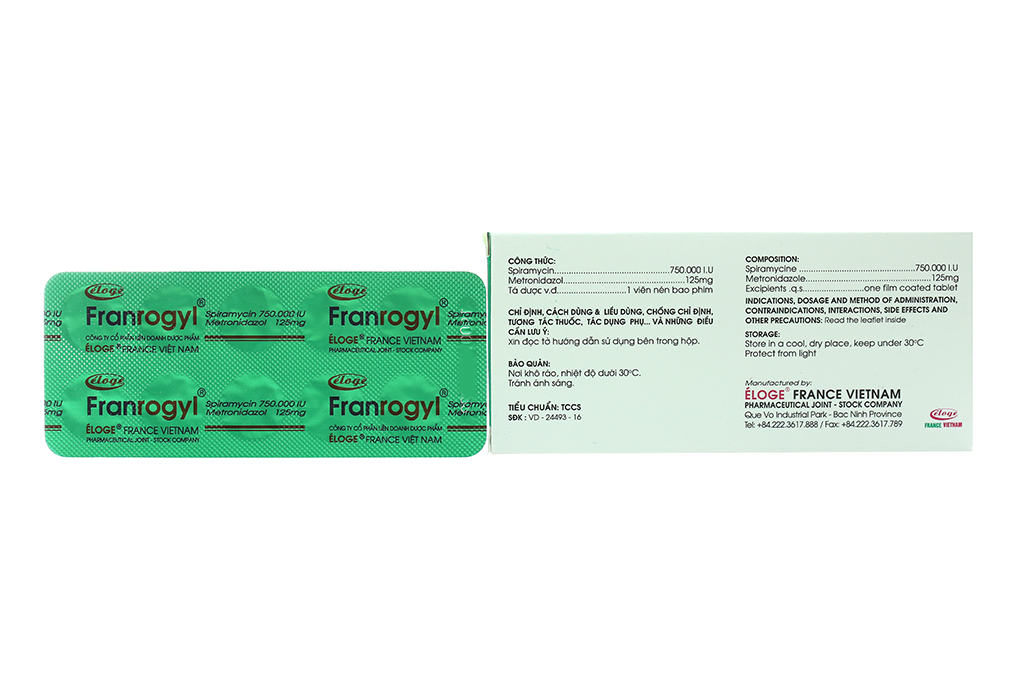 Franrogyl 20mg trị nhiễm khuẩn răng miệng