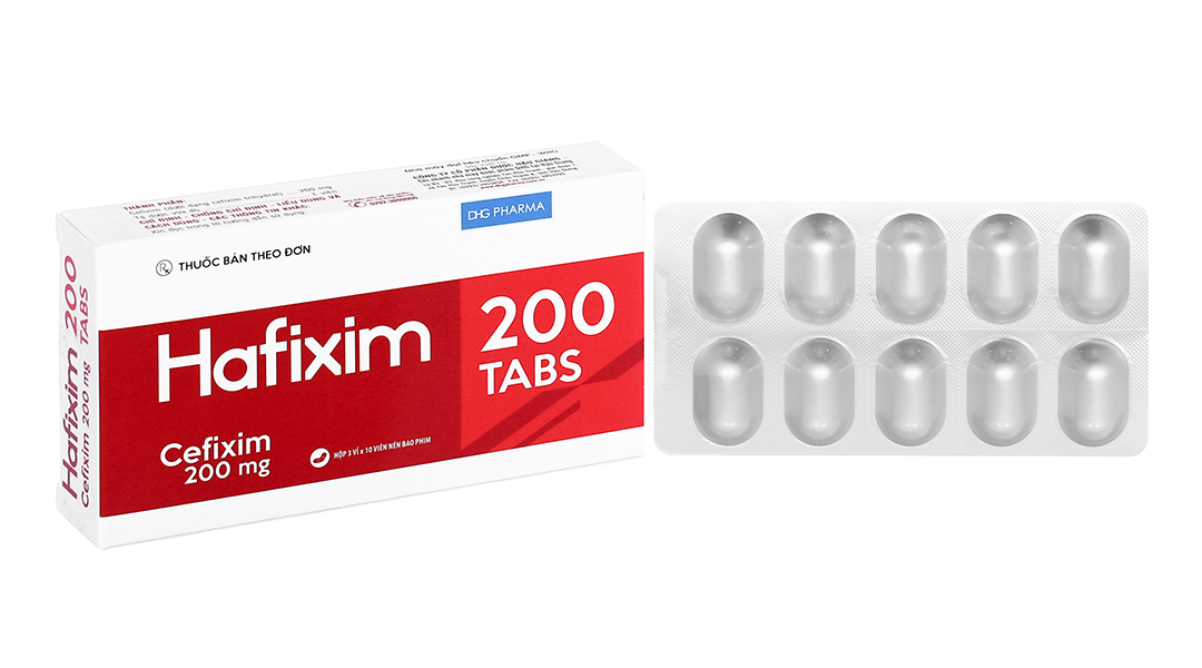 Hafixim 200 Tabs trị nhiễm khuẩn do vi khuẩn nhạy cảm