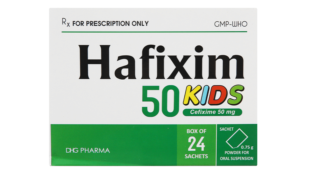 Bột pha hỗn dịch uống Hafixim 50 Kids trị nhiễm khuẩn