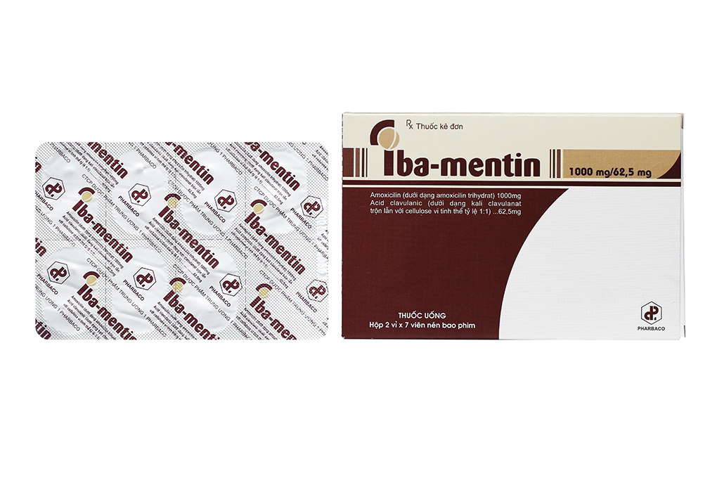 Iba-mentin 1000mg/62.5mg trị nhiễm khuẩn