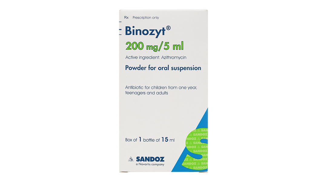 Bột pha hỗn dịch uống Binozyt 200mg/5ml trị nhiễm khuẩn