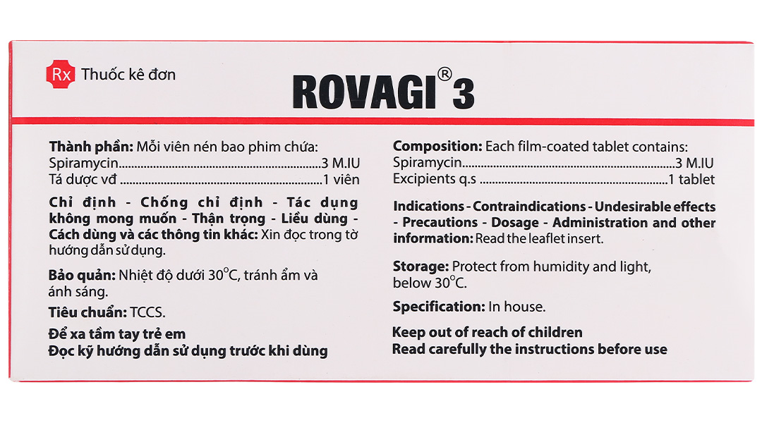 Rovagi 3 trị nhiễm khuẩn