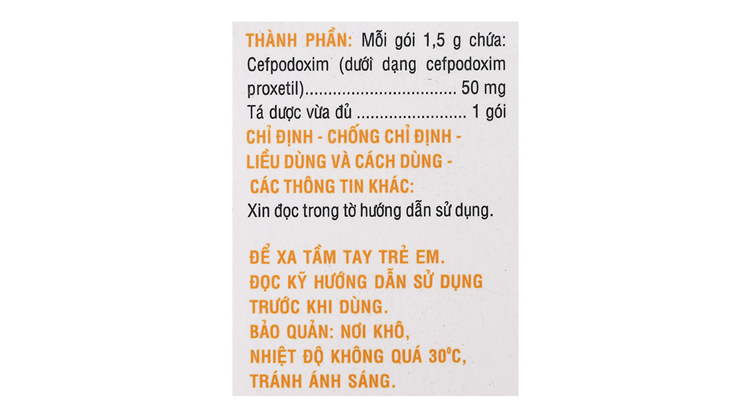 Cốm pha hỗn dịch uống Nifin 50 Kids trị nhiễm khuẩn