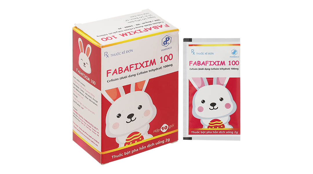 Thuốc bột pha hỗn dịch uống Fabafixim 100 trị nhiễm khuẩn