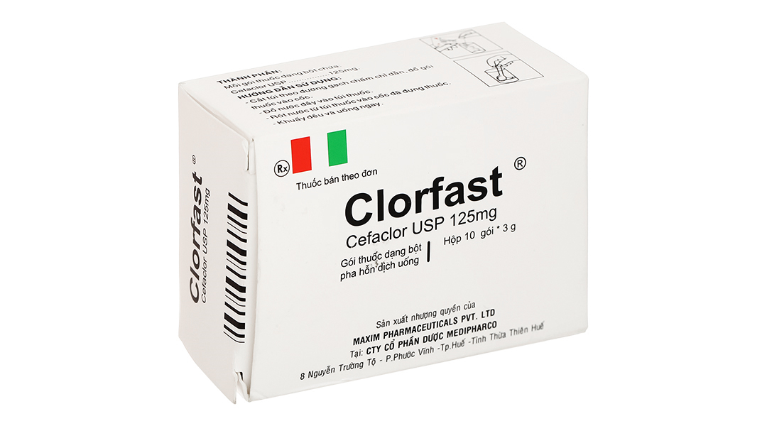Bột pha hỗn dịch uống Clorfast 125mg trị nhiễm khuẩn