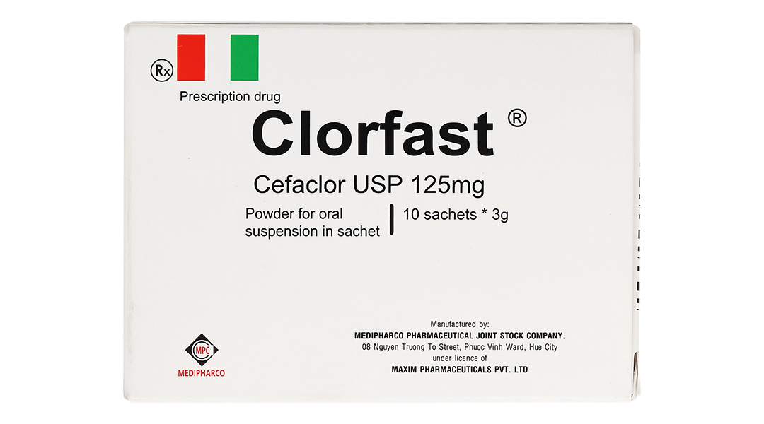 Bột pha hỗn dịch uống Clorfast 125mg trị nhiễm khuẩn
