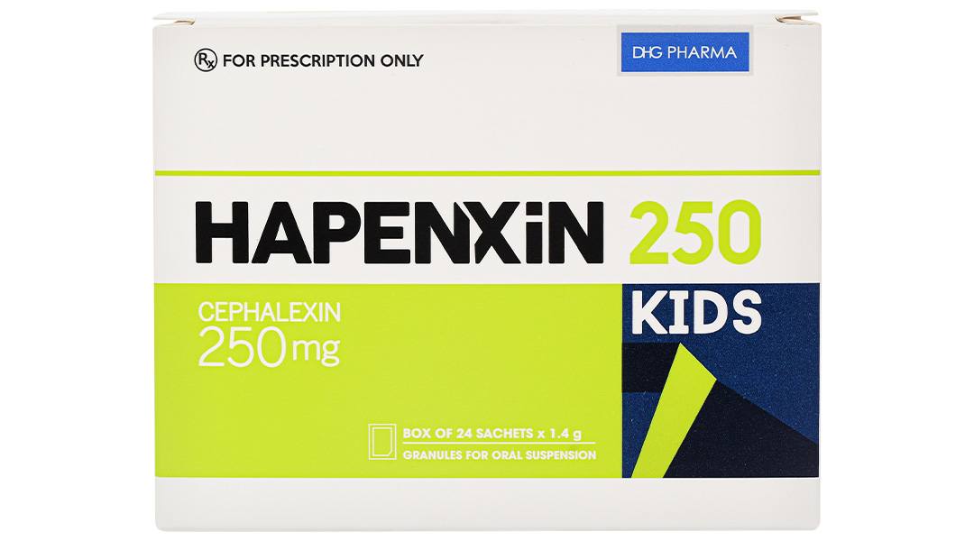 Cốm pha hỗn dịch uống Hapenxin 250 Kids trị nhiễm khuẩn