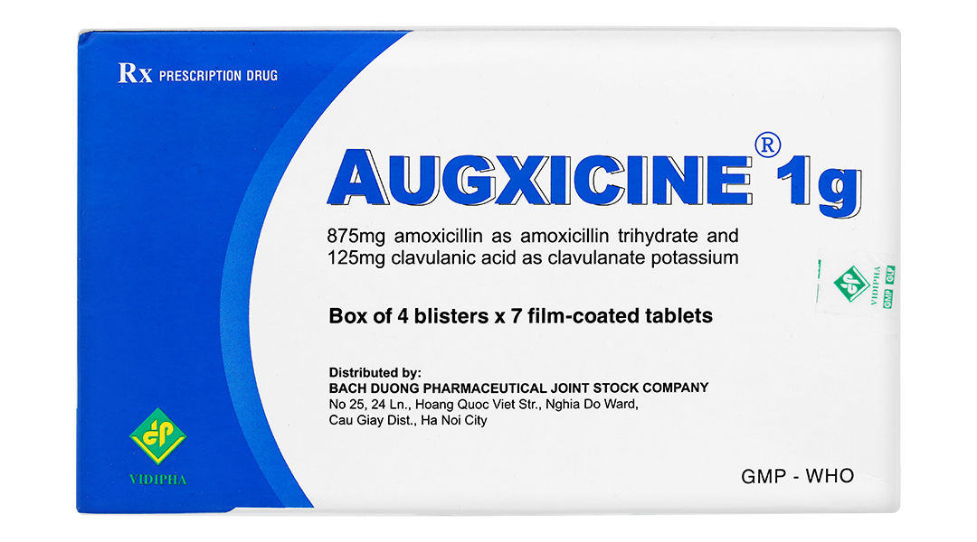 Augxicine 1g trị trong thời gian ngắn các trường hợp nhiễm khuẩn