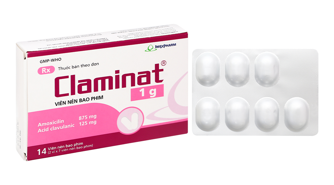 Claminat 1g trị các trường hợp nhiễm khuẩn tai mũi họng