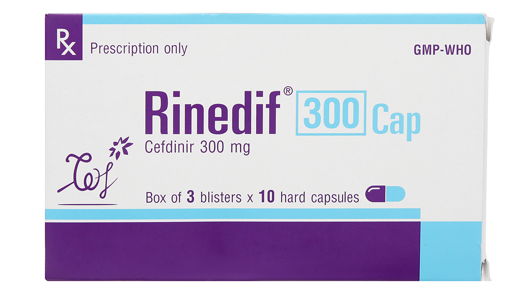 Rinedif 300 Cap trị nhiễm khuẩn từ nhẹ đến trung bình