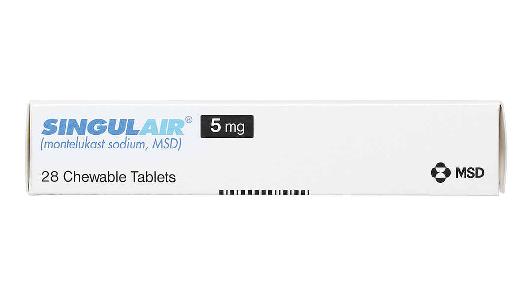 Viên nhai Singulair 5mg dự phòng và  trị hen phế quản mạn tính