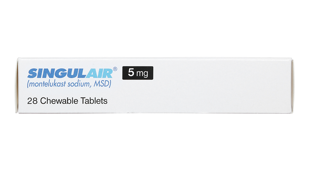 Viên nhai Singulair 5mg dự phòng và  trị hen phế quản mạn tính