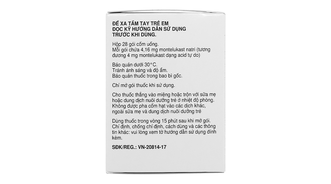 Thuốc cốm Singulair 4mg trị hen phế quản mạn tính