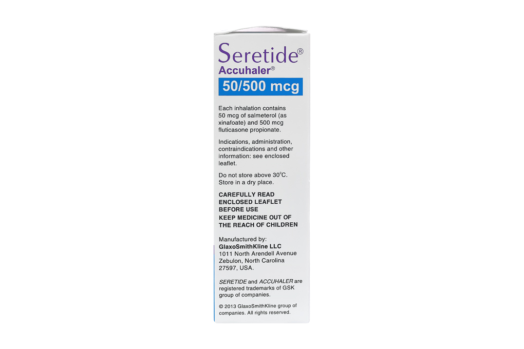 Bột hít phân liều Seretide Evohaler 50/500mcg trị hen suyễn