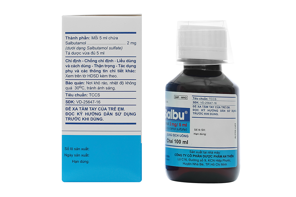 Dung dịch uống AtiSalbu 2mg/5ml trị cơn hen, ngắt cơn co thắt phế quản