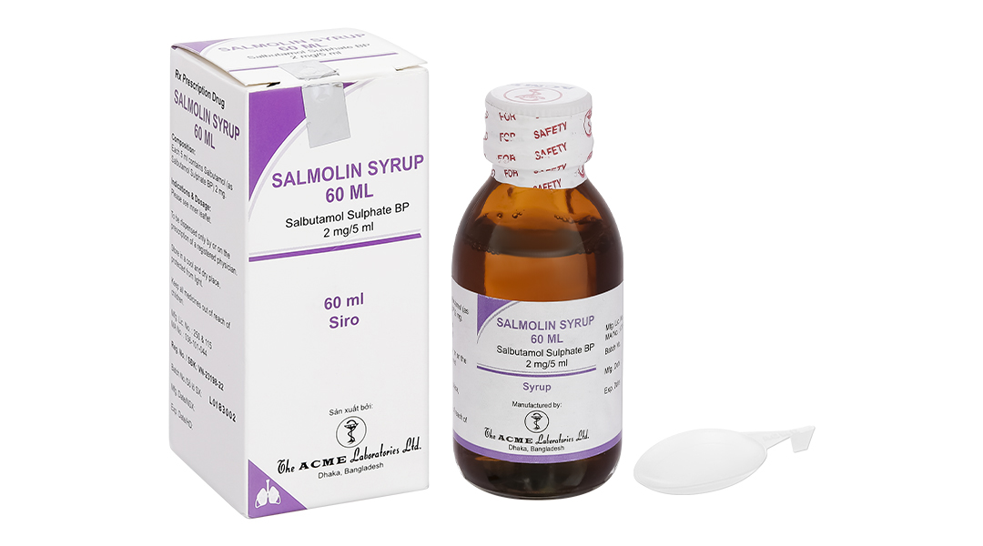 Salmolin Syrup 2mg/5ml trị bệnh hen, co thắt phế quản