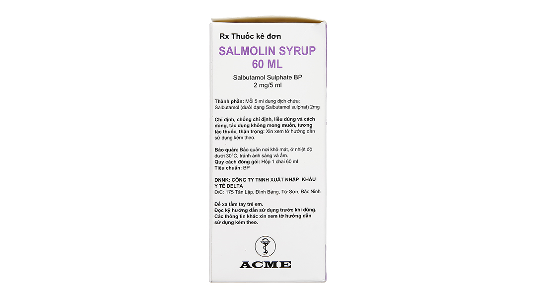 Salmolin Syrup 2mg/5ml trị bệnh hen, co thắt phế quản