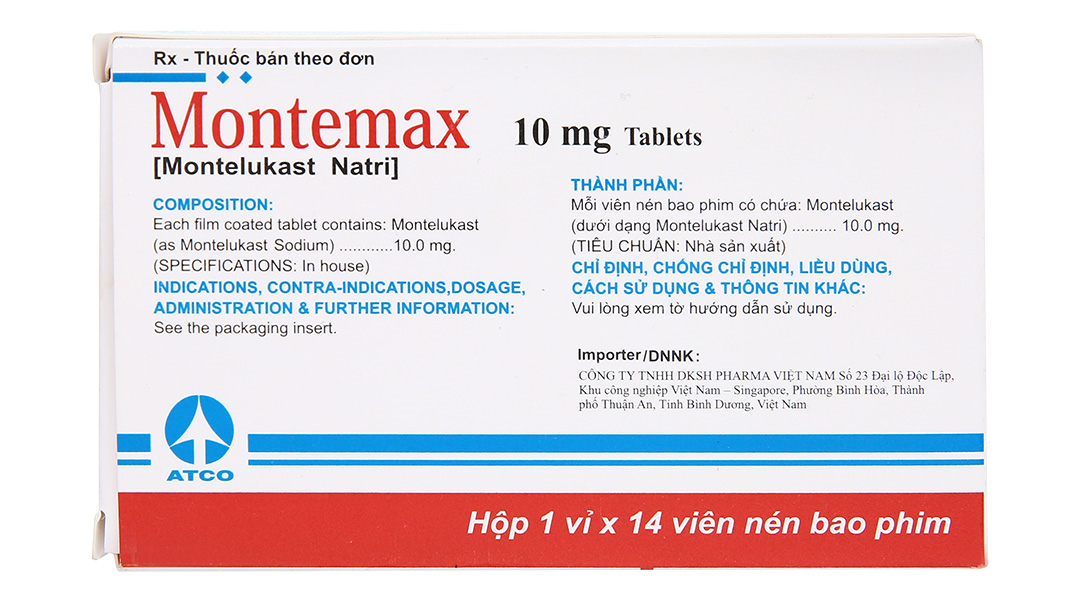 Montemax 10mg Tablets trị hen phế quản mãn tính