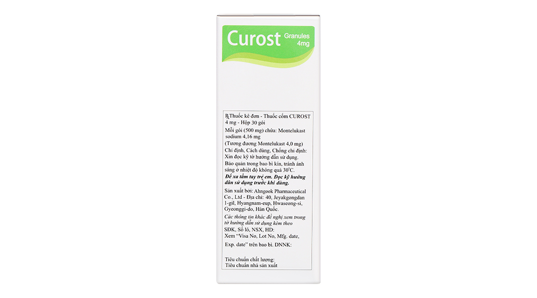Thuốc cốm Curost Granules 4mg trị hen phế quản