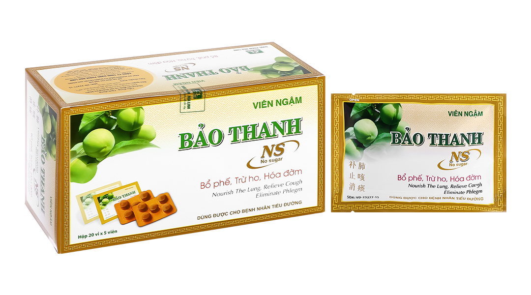 Viên ngậm Bảo Thanh không đường trị ho, bổ phế