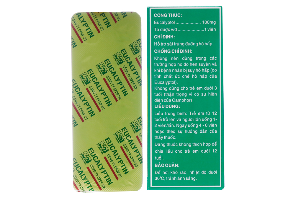 Eucalyptin 100mg hỗ trợ sát khuẩn hô hấp