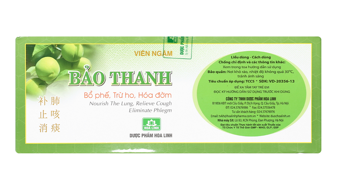 Viên ngậm Bảo Thanh trị ho, bổ phế