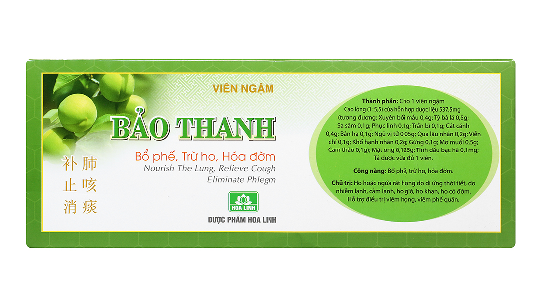 Viên ngậm Bảo Thanh trị ho, bổ phế