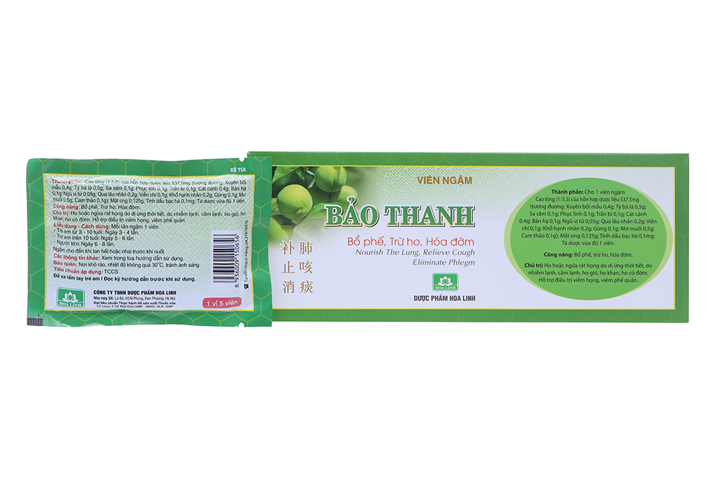 Viên ngậm Bảo Thanh trị ho, bổ phế