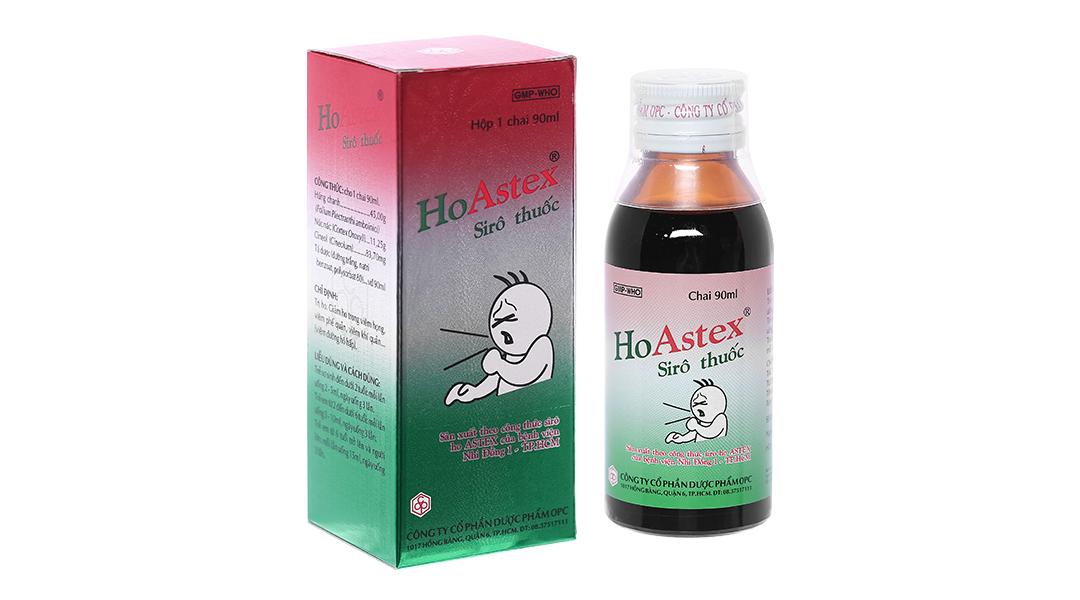 Siro HoAstex trị ho, giảm ho trong viêm họng, viêm phế quản, khí quản