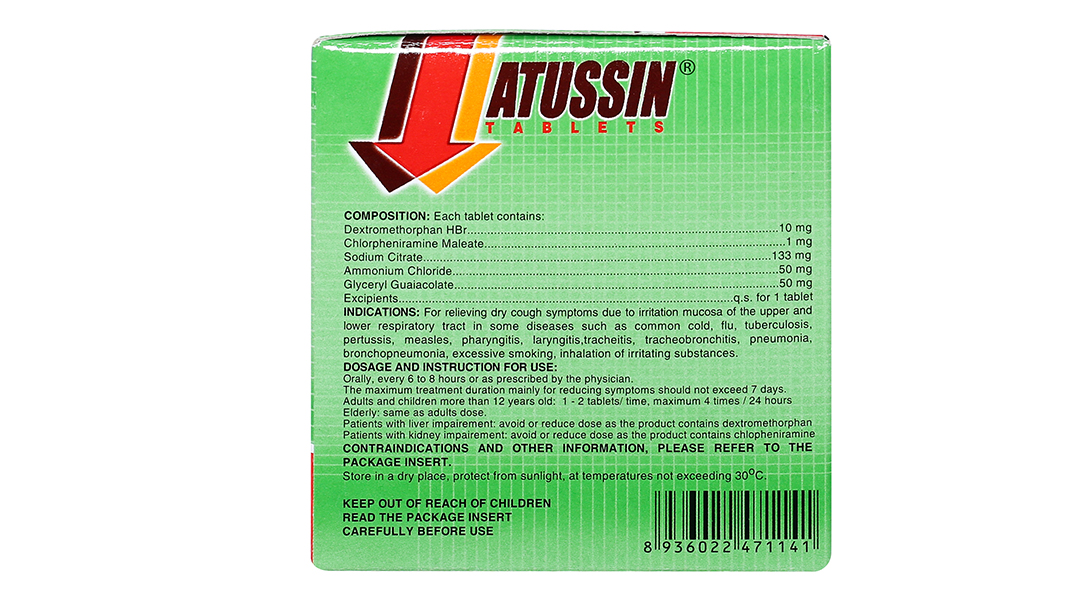 Atussin trị các chứng ho trong bệnh lý hô hấp