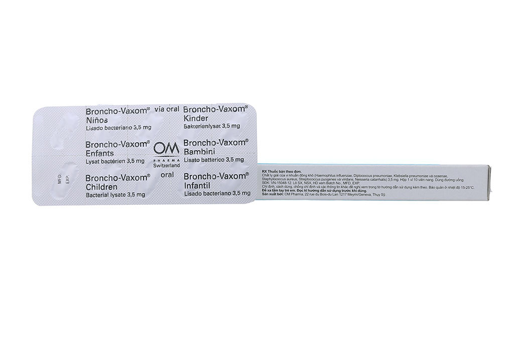 Broncho-Vaxom Children 3.5mg trị nhiễm khuẩn hô hấp, tăng miễn dịch