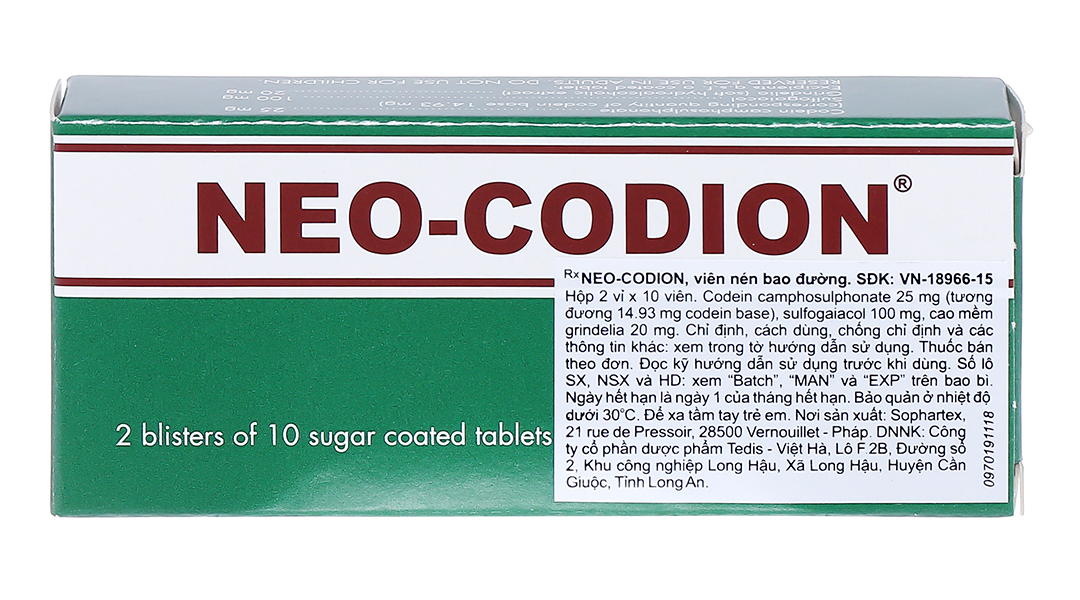 Neo-Codion trị ho khan, ho do kích ứng