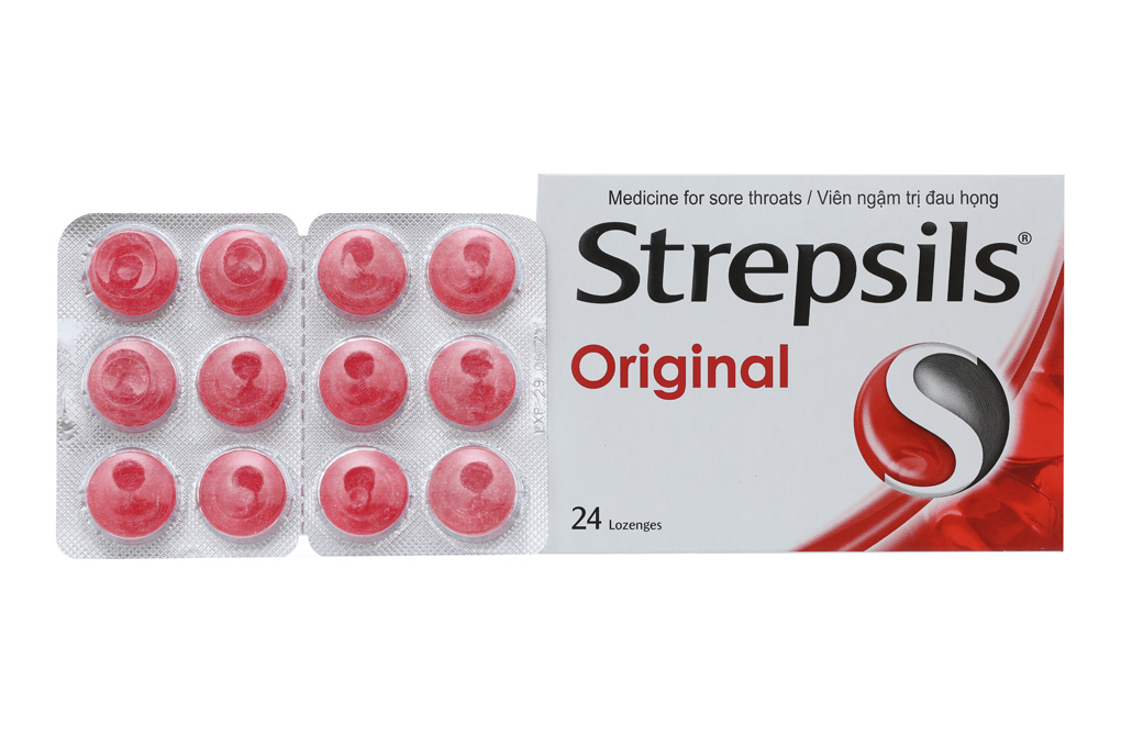 Viên ngậm Strepsils Original kháng khuẩn, giảm đau họng