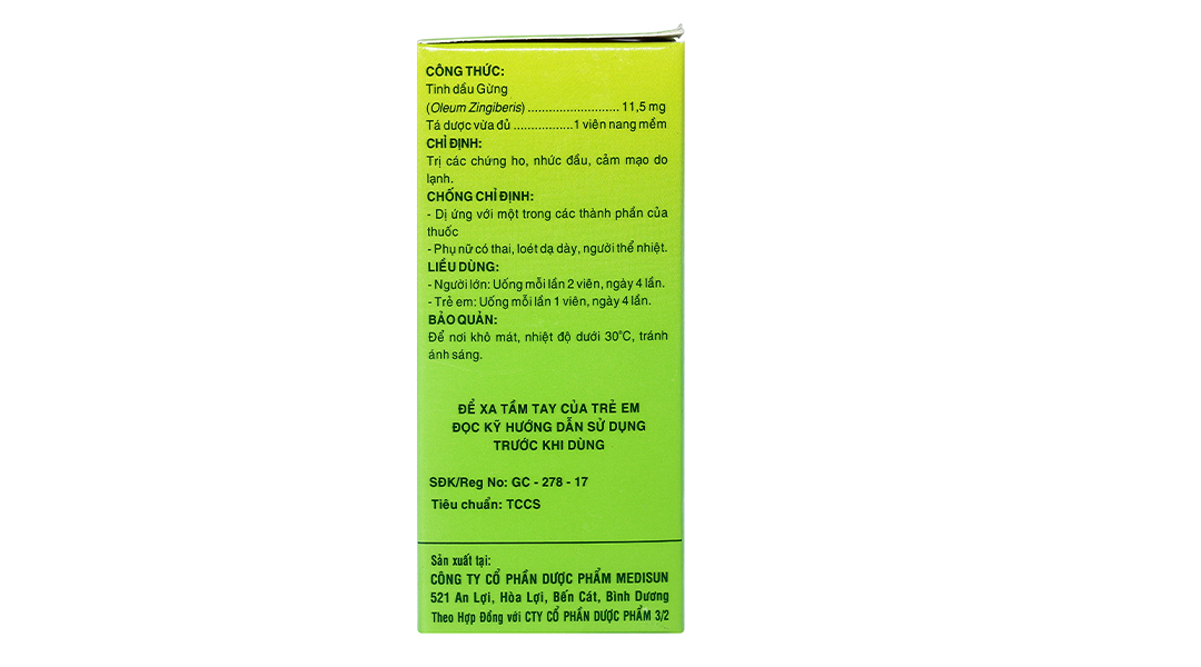 Ziber trị các chứng ho, nhức đầu, cảm mạo do lạnh