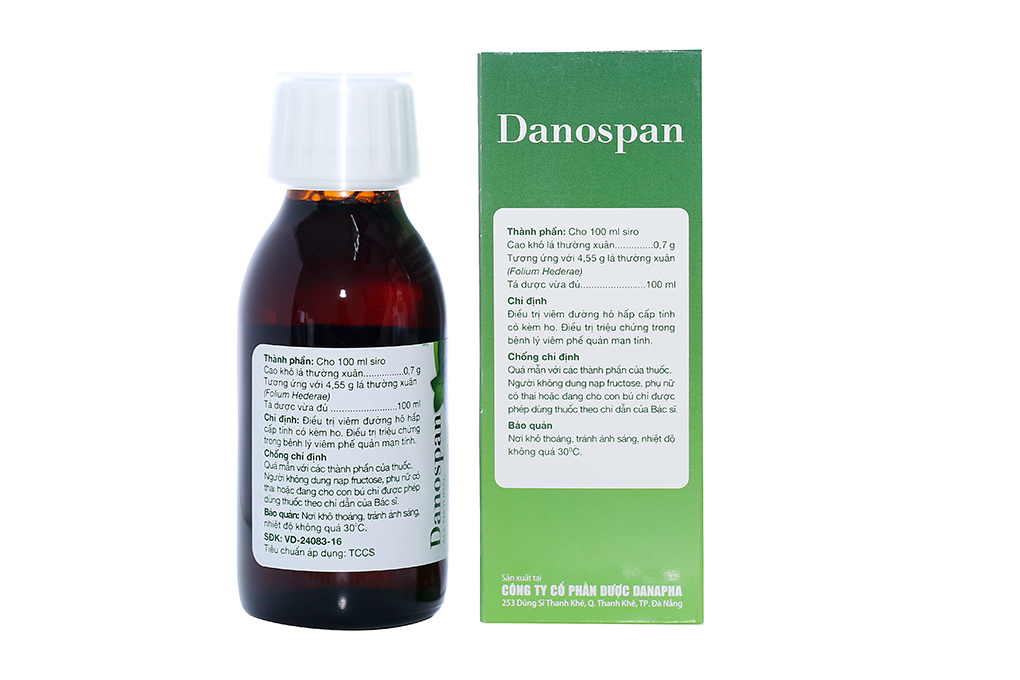 Siro Danospan trị viêm đường hô hấp cấp có kèm ho, viêm phổi mạn tính