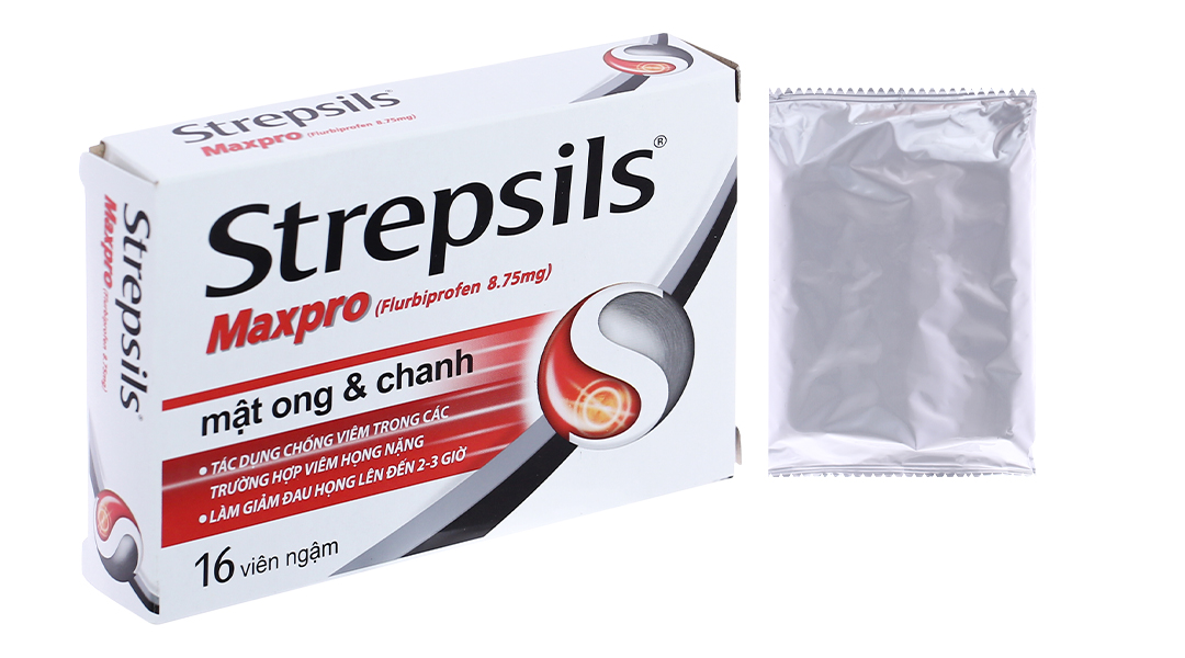 Viên ngậm Strepsils Maxpro mật ong & chanh giảm đau họng, chống viêm