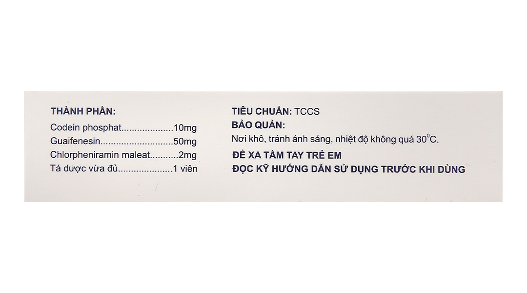 Codeforte trị ho khan, ho do kích ứng