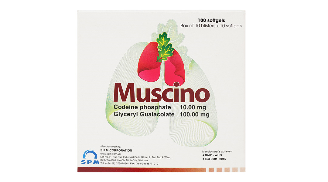 Muscino trị triệu chứng ho khan, ho do kích ứng