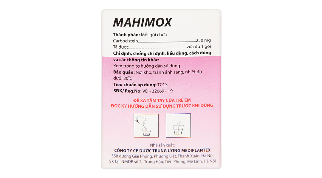 Thuốc bột Mahimox 250mg hỗ trợ trị rối loạn đường hô hấp
