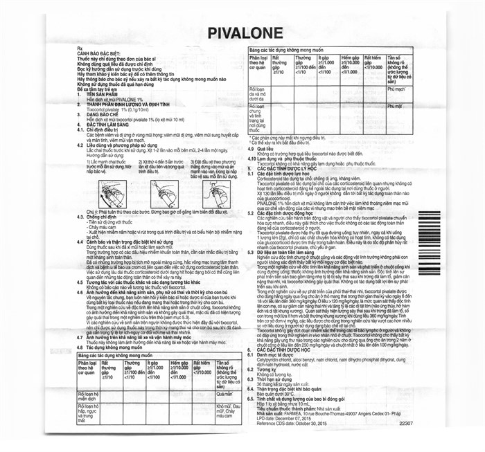 Thuốc Xịt Mũi Pivalone 1 Chai 10ml Nha Thuốc An Khang