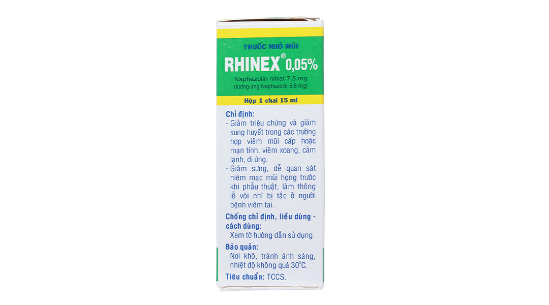 Thuốc nhỏ mũi Rhinex 0.05% giảm triệu chứng, sung huyết trong viêm mũi