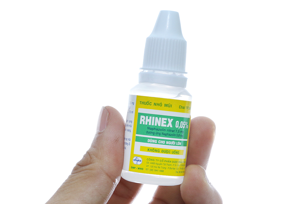 Thuốc nhỏ mũi Rhinex 0.05% giảm triệu chứng, sung huyết trong viêm mũi