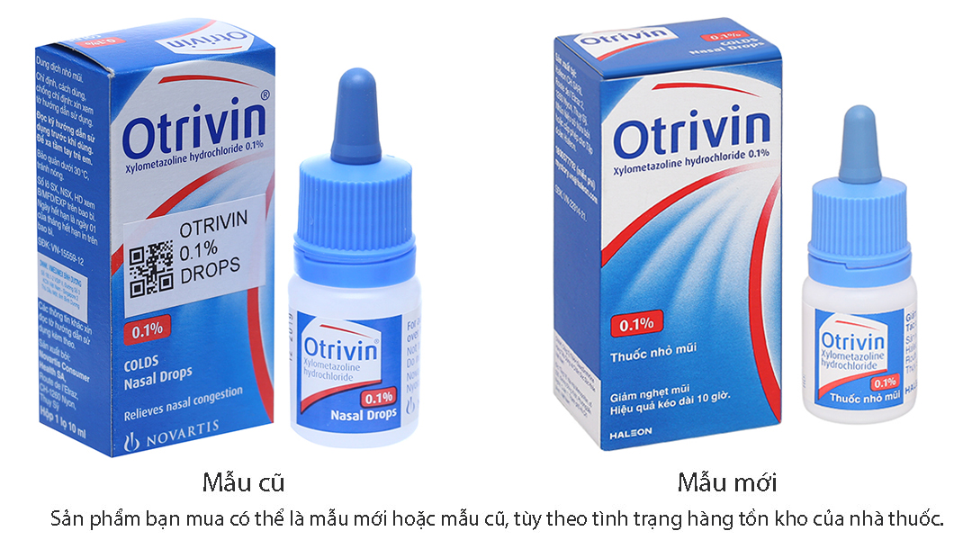 Thuốc nhỏ mũi Otrivin 0.1% giảm triệu chứng nghẹt mũi, viêm mũi dị ứng