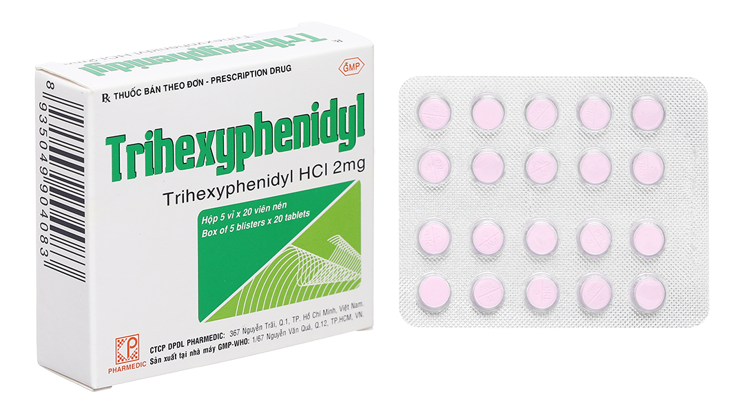 Trihexyphenidyl 2mg trị phụ trợ hội chứng Parkinson