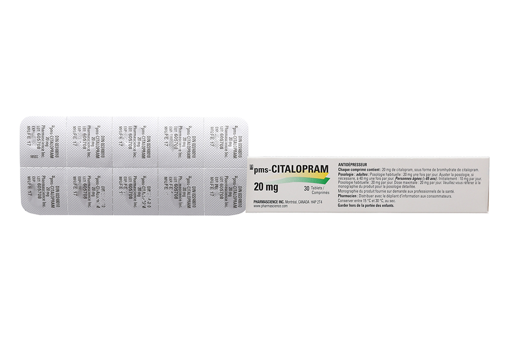 Pms-Citalopram 20mg trị trầm cảm