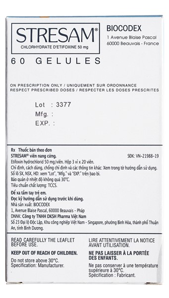 Stresam 50mg trị rối loạn lo âu