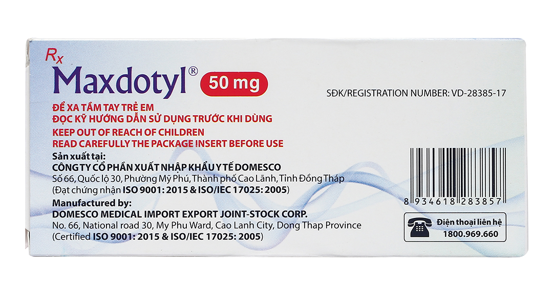 Maxdotyl 50mg trị rối loạn hành vi, rối loạn lo âu