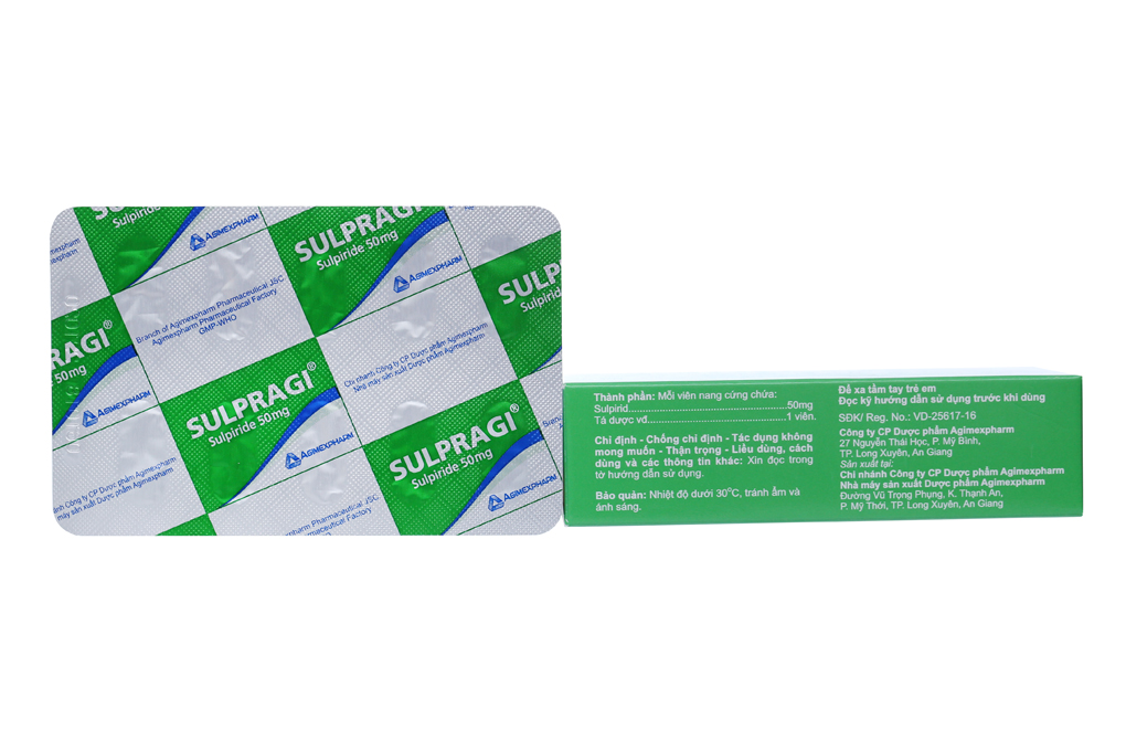 Sulpragi 50mg trị tâm thần phân liệt, rối loạn lo âu