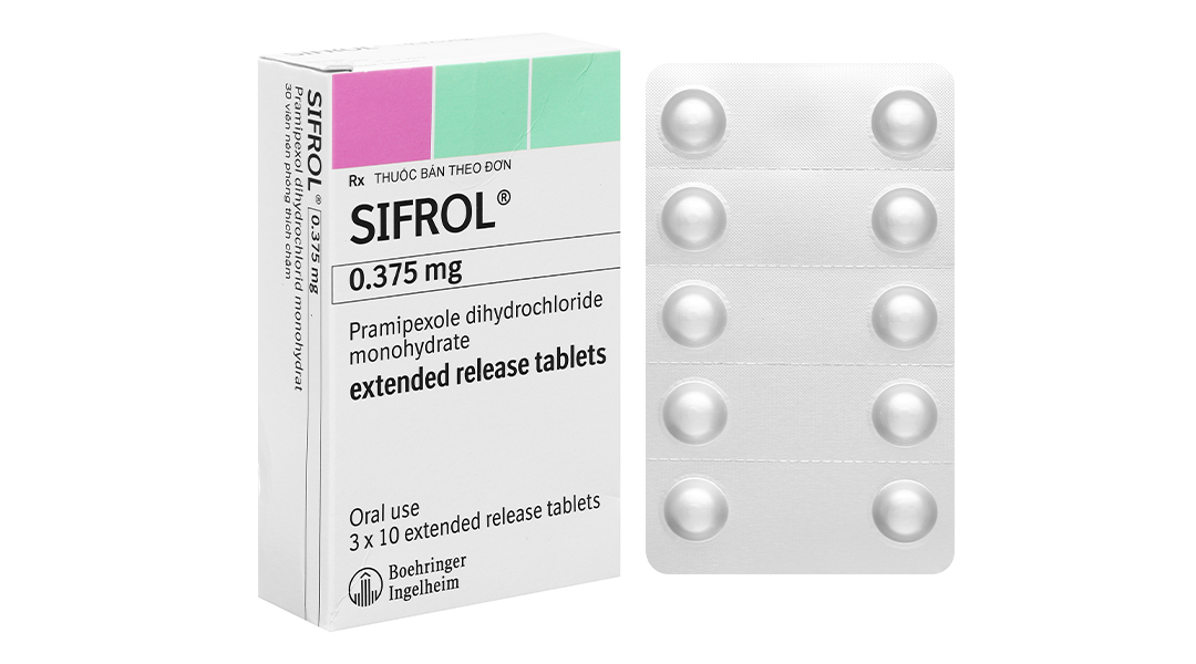 Sifrol 0.375mg trị các dấu hiệu và triệu chứng của bệnh Parkinson