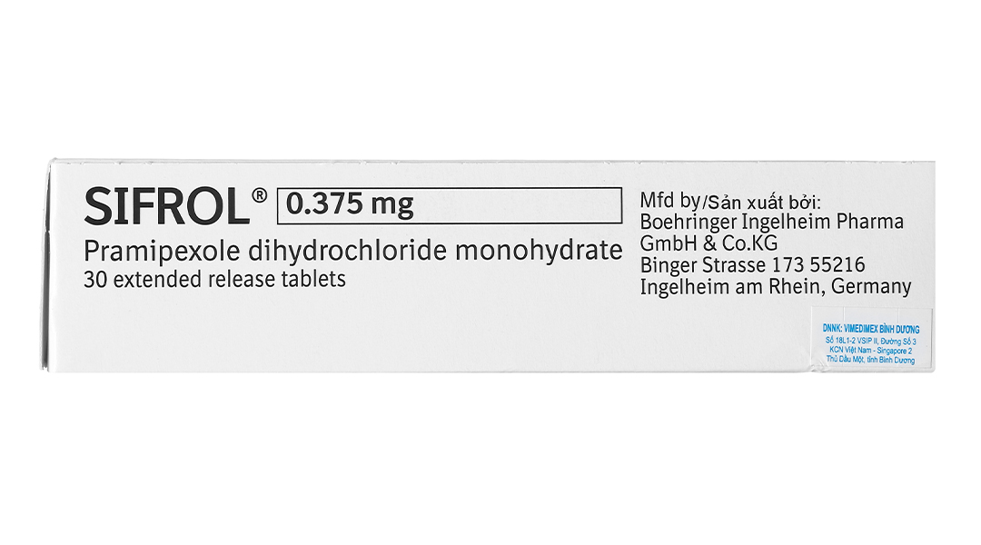 Sifrol 0.375mg trị các dấu hiệu và triệu chứng của bệnh Parkinson
